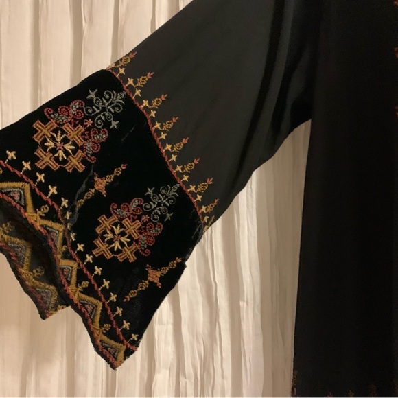 JOHNNY WAS VIKA EMBROIDERED boho SILK velvet blouse L - Picture 5 of 15